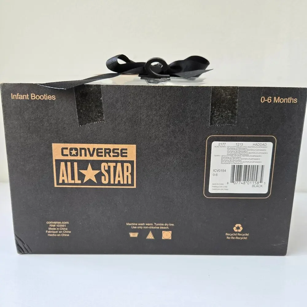 Converse All Star NEW 4-Pack Infant Booties Socks Size 0-6 Months NIB Gift Box